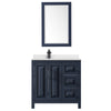 Custom image for Dark Blue with Matte Black Trim / Carrara Cultured Marble / 24
