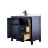 Custom image for Dark Blue with Matte Black Trim / Carrara Cultured Marble / No Mirror
