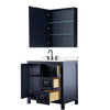 Custom image for Dark Blue with Matte Black Trim / Carrara Cultured Marble / Medicine Cabinet