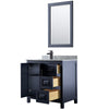 Custom image for Dark Blue with Matte Black Trim / White Carrara Marble / 24