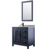 Custom image for Dark Blue with Matte Black Trim / White Carrara Marble / 24