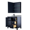 Custom image for Dark Blue with Matte Black Trim / White Carrara Marble / Medicine Cabinet