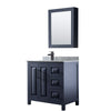 Custom image for Dark Blue with Matte Black Trim / White Carrara Marble / Medicine Cabinet