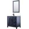 Custom image for Dark Blue with Matte Black Trim / White Cultured Marble / 24