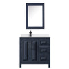 Custom image for Dark Blue with Matte Black Trim / White Cultured Marble / Medicine Cabinet