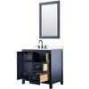 Custom image for Dark Blue with Matte Black Trim / White Cultured Marble / 24
