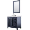 Custom image for Dark Blue with Matte Black Trim / White Cultured Marble / 24