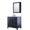 Custom image for Dark Blue with Matte Black Trim / White Cultured Marble / Medicine Cabinet
