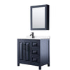 Custom image for Dark Blue with Matte Black Trim / White Quartz / Medicine Cabinet