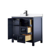 Custom image for Dark Blue with Matte Black Trim / White Quartz / No Mirror