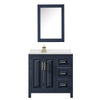 Custom image for Dark Blue with Brushed Gold Trim / Carrara Cultured Marble / Medicine Cabinet