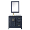 Custom image for Dark Blue with Brushed Gold Trim / White Carrara Marble / Medicine Cabinet