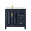 Custom image for Dark Blue with Brushed Gold Trim / Giotto Quartz / No Mirror
