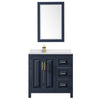 Custom image for Dark Blue with Brushed Gold Trim / White Cultured Marble / 24