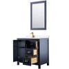 Custom image for Dark Blue with Brushed Gold Trim / White Cultured Marble / 24
