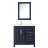 Custom image for Dark Blue with Brushed Gold Trim / White Quartz / Medicine Cabinet