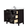 Custom image for Dark Espresso with Polished Chrome Trim / Carrara Cultured Marble / No Mirror