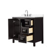 Custom image for Dark Espresso with Polished Chrome Trim / Carrara Cultured Marble / No Mirror