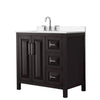 Custom image for Dark Espresso with Polished Chrome Trim / Carrara Cultured Marble / No Mirror