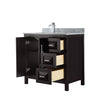 Custom image for Dark Espresso with Polished Chrome Trim / White Carrara Marble / No Mirror