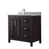 Custom image for Dark Espresso with Polished Chrome Trim / White Carrara Marble / No Mirror