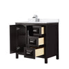 Custom image for Dark Espresso with Polished Chrome Trim / White Cultured Marble / No Mirror