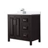 Custom image for Dark Espresso with Polished Chrome Trim / White Cultured Marble / No Mirror