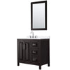 Custom image for Dark Espresso with Polished Chrome Trim / White Cultured Marble / 24