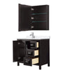 Custom image for Dark Espresso with Polished Chrome Trim / White Quartz / Medicine Cabinet