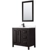 Custom image for Dark Espresso with Matte Black Trim / Carrara Cultured Marble / 24