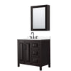 Custom image for Dark Espresso with Matte Black Trim / Carrara Cultured Marble / Medicine Cabinet