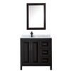 Custom image for Dark Espresso with Matte Black Trim / White Carrara Marble / Medicine Cabinet