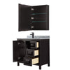 Custom image for Dark Espresso with Matte Black Trim / White Carrara Marble / Medicine Cabinet