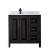 Custom image for Dark Espresso with Matte Black Trim / White Carrara Marble / No Mirror