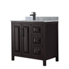 Custom image for Dark Espresso with Matte Black Trim / White Carrara Marble / No Mirror