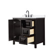 Custom image for Dark Espresso with Matte Black Trim / White Cultured Marble / No Mirror