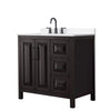 Custom image for Dark Espresso with Matte Black Trim / White Cultured Marble / No Mirror