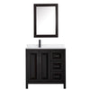 Custom image for Dark Espresso with Matte Black Trim / White Quartz / Medicine Cabinet