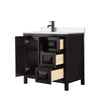Custom image for Dark Espresso with Matte Black Trim / White Quartz / No Mirror