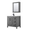 Custom image for Dark Gray with Matte Black Trim / Carrara Cultured Marble / Medicine Cabinet