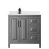 Custom image for Dark Gray with Matte Black Trim / Carrara Cultured Marble / No Mirror