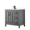 Custom image for Dark Gray with Matte Black Trim / Carrara Cultured Marble / No Mirror