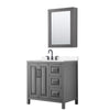 Custom image for Dark Gray with Matte Black Trim / Carrara Cultured Marble / Medicine Cabinet