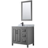 Custom image for Dark Gray with Matte Black Trim / White Carrara Marble / 24