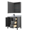 Custom image for Dark Gray with Matte Black Trim / White Carrara Marble / Medicine Cabinet