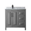 Custom image for Dark Gray with Matte Black Trim / White Carrara Marble / No Mirror