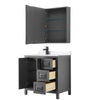 Custom image for Dark Gray with Matte Black Trim / White Cultured Marble / Medicine Cabinet