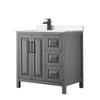 Custom image for Dark Gray with Matte Black Trim / White Cultured Marble / No Mirror