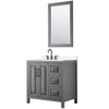 Custom image for Dark Gray with Matte Black Trim / White Cultured Marble / 24