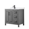 Custom image for Dark Gray with Matte Black Trim / White Quartz / No Mirror